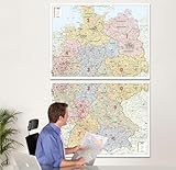 Postleitzahlenkarte Deutschland Nord & Süd, 1:500 000, folienbeschichtet (Set): Die Postleitzahlenkarte Deutschland beinhaltet 1- und 2-stellige ... bei jedem kartographisch erfassten Ort.