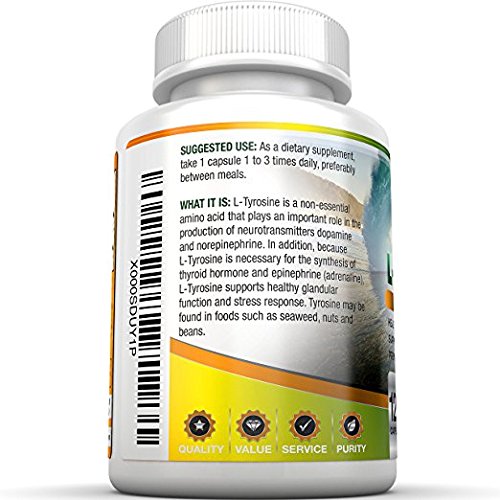 Bri Nutrition L-Tyrosine - 120 Count 500 Mg Per Capusle - 120 Sevings #TOP1
