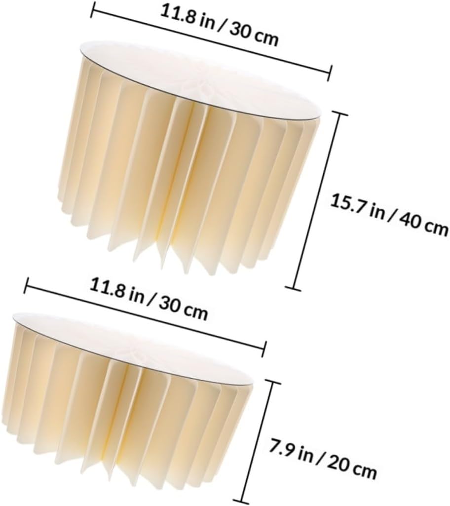 2pcs White Cylinder Cake Pedestal Stands Folding round Paper Columns Party Decoration Centerpieces for Wedding Dessert Table Display