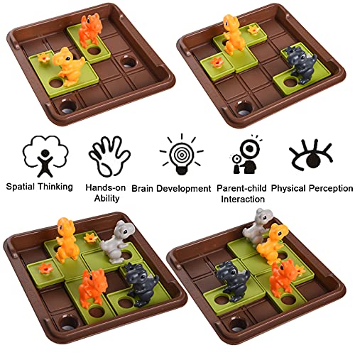 FORMIZON Logik Spiele, Brettspiel mit 60 Herausforderungen, Montessori Spielzeug, Kinder Dinosaurier Spiele, Logikspiele… – Bild 4
