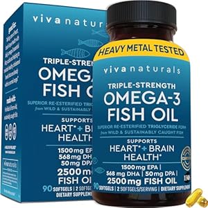 Fish Oil Omega 3 Supplement – 2500 mg Fish Oil with Re-Esterified Omega 3 Fatty Acid Supplement Including EPA, DHA DPA – 90 Pescatarian-Friendly Softgels