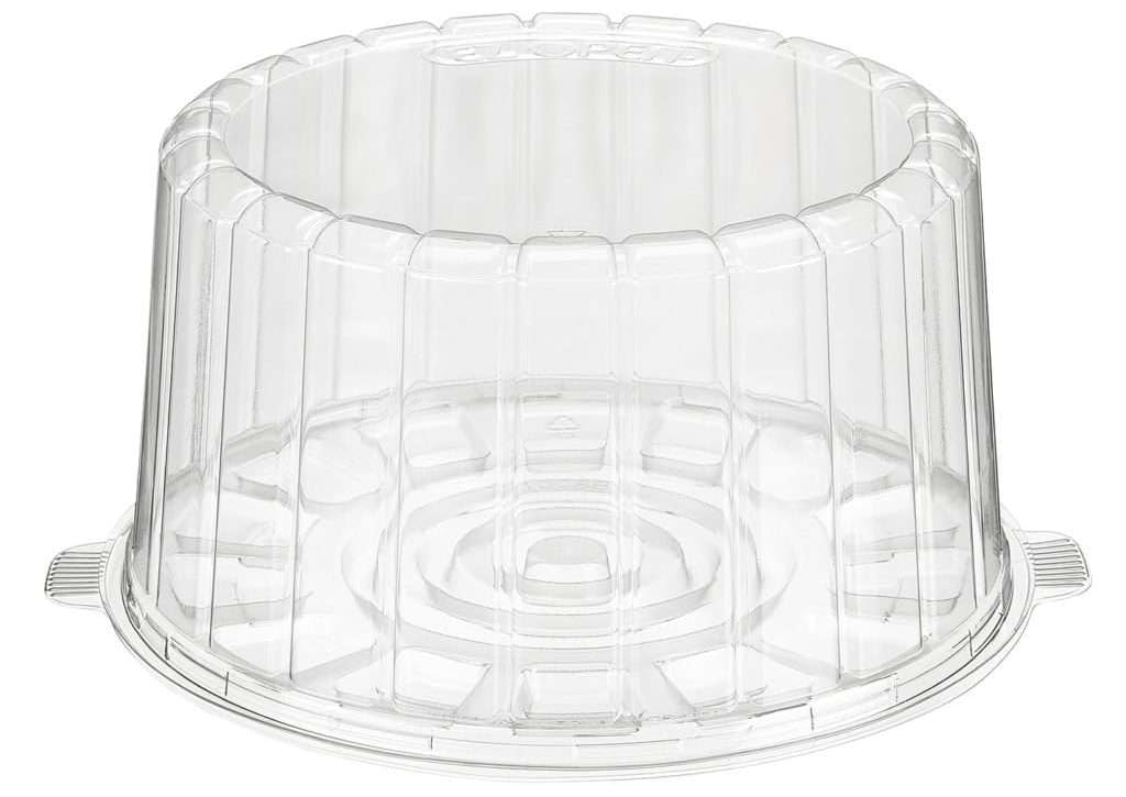Inline Plastics 1008CL EZ Open Cake Container for 8 Inch Round Double-Layer Cake - Pack of 5