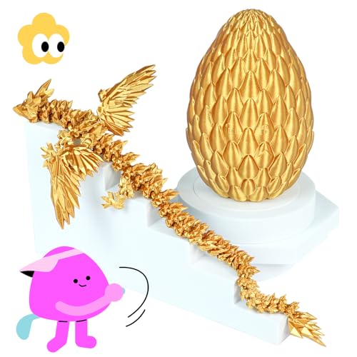 Winged Dragon Inside Surprise Egg Fun Collectible Toy Gift for Kids and Adults 3D Printed Fantasy Dragon Ideal for Christmas Easter Birthdays and Holiday Decorations (Gold - Image 4