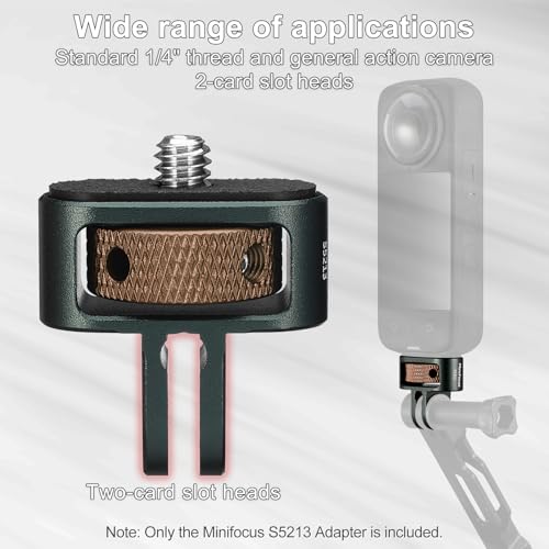 Adaptador de tornillo 1/4 para GoPro MINIFOCUS con soporte de trípode de aluminio 6