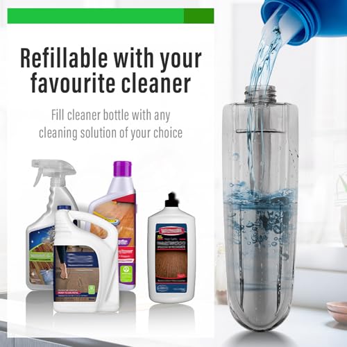 Image of Wet Spray Mop for Floor Cleaning with 14 oz Bottle & 3 Microfiber Pads | Refillable bottle, washable pads, dry /wet use for home or commercial cleaning on hardwood, laminate, wood & ceramic floors