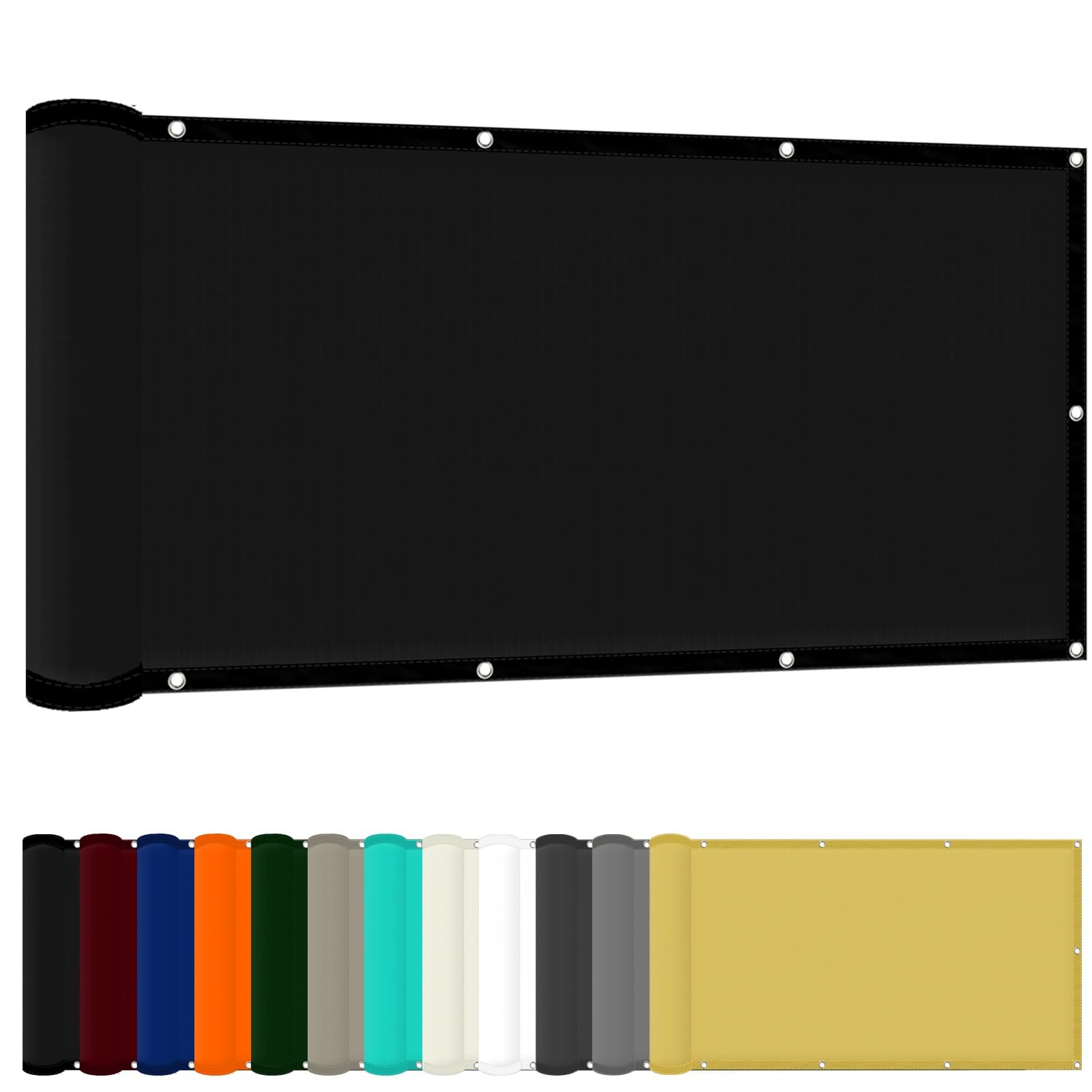Garden Sail Shades 75 x 300 cm(30 x 118inch) Waterproof Waterproof Sun Shade 98% UV Block with Free Rope & Fixing Kit Garden Patio Party Sun Shades, Black — image 1