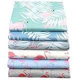 Flamingo Fat Quarters Fabric Bundles,Print Flamingo Cotton Quilting Fabric,18