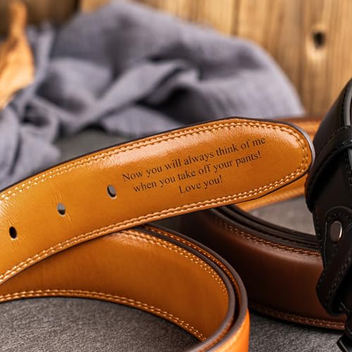 Personalized Mens Leather Belt Gift For Men, Handcrafted Engraved Men's Belt, Valentines Gift for Husband Boyfriend3