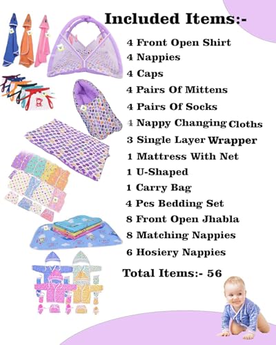 Image of Toddylon 56 in 1 Baby Products All Combo Hospital Essentials Kit (0-6 Months)
