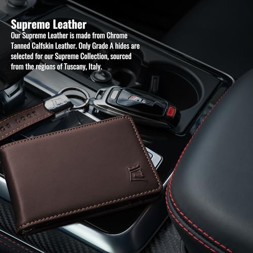 Kings Loot Wallet for Men | Minimalist Slim RFID Blocking Leather Design with Cash Pocket & Card Pull Strap | Holds 1-15 Cards | Stylish & Durable Wallets (Umber)2