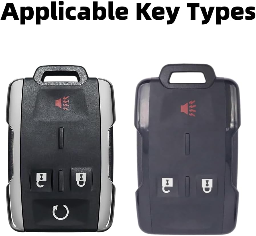 USA Flag-Inspired Heavy Duty Zinc Alloy Key Fob Cover, Accessories Compatible with Chevy Silverado Colorado GMC Canyon Sierra 2014 2015 2016 2017 2018 2019 2020 2021 2022 2023 (4 Buttons)