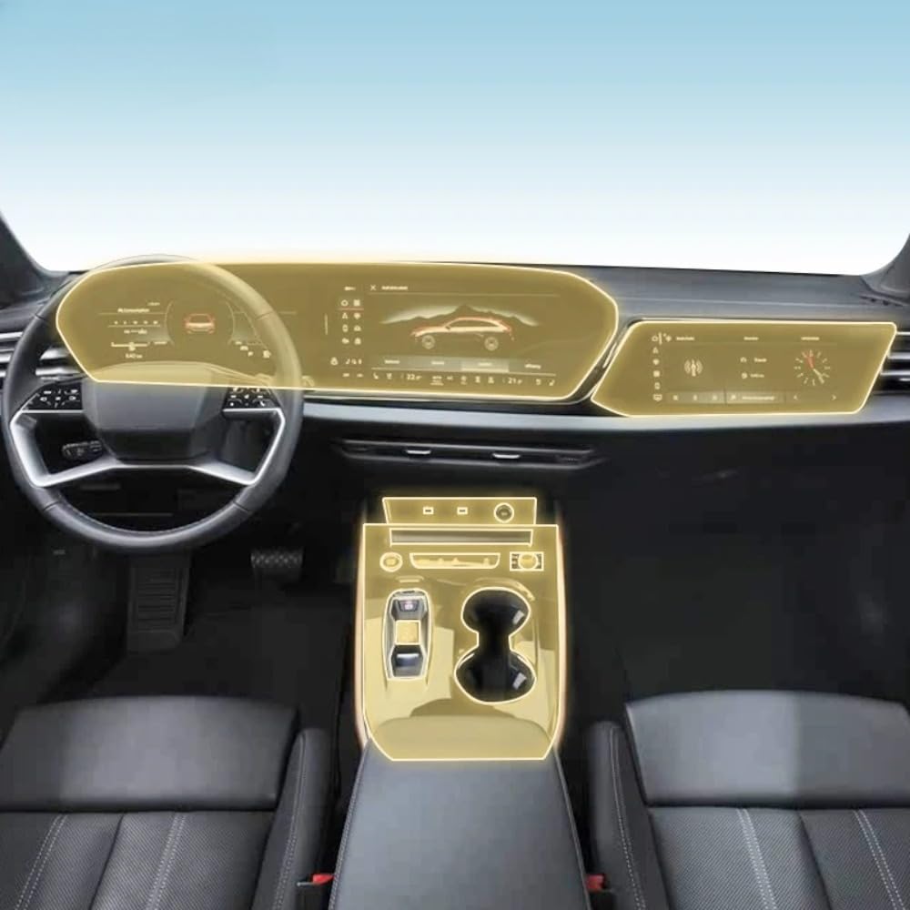 TPU-Schutzfolie für Audi A5 B10 2025, Armaturenbrett, Schaltkonsole, kratzfest, transparent, PPF