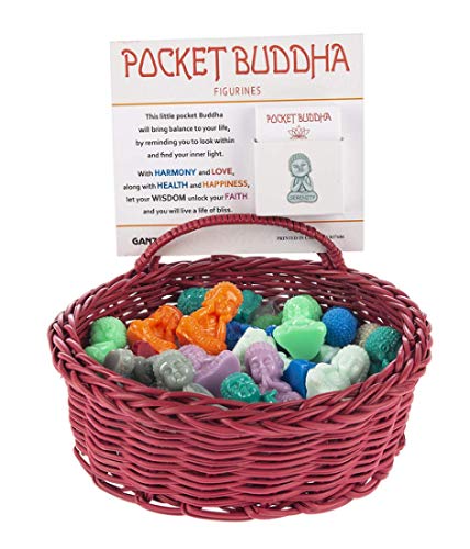Breloque petit bouddha de poche Ganz avec carte histoire miniature porte-bonheur zen