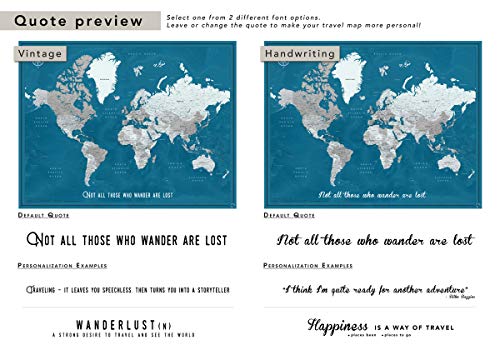 Push Pin Wall Map Framed | Personalized World Map With Pins | Large Travel Map With Pins #TOP4