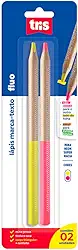 Lapis Marcador Texto Tris Fluo Amarelo Rosa Cartela 2 Unidades