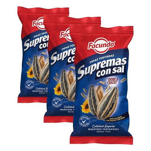 Facundo Pipas de Girasol Tostadas con Sal 100g | Extra Crujientes | Doble Crack | Sazonado Perfecto | Frescura Garantizada con Facundo Fresh (Paquete de 3)