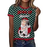 Women Ugly Christmas Sweater with Built-in Beverage Pouch, Xmas Santa Retro Drink Dispenser Sweaters for Hands Drinking