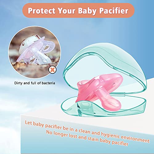 Image of Pacifier Case,4 Pack BPA Free Pacifier Holder Case,Transparent Container Box for Baby Binky(Not Included),Essential Pacifier Accessories,Alway Keep Paci Clean,Easy to Clean(Green)