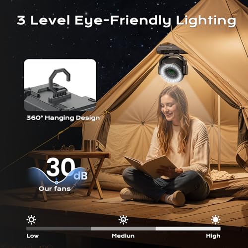 24000mAh Camping Fan, Portable Rechargeable Fan - image 5