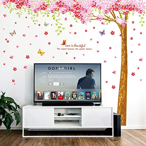Vinilo decorativo gigante removible árbol de cerezo rosa miniatura 6