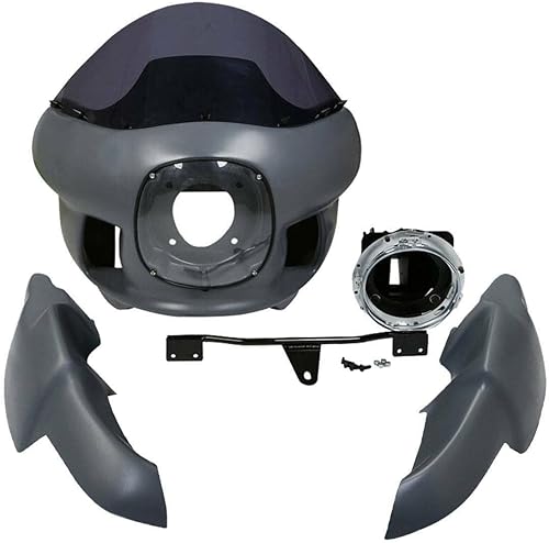 TCT-MOTORPARTS Faro delantero de carenado superior de 7 pulgadas con carenado inferior de pierna para Harley Dyna Street Bob Low Rider FXR