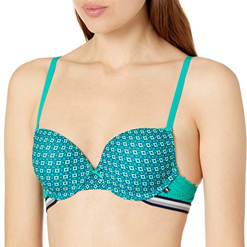 Tommy Hilfiger womens Tommy Hilfiger Basic Comfort Push Up Bra, Diamond Inlay Columbia, 36D US