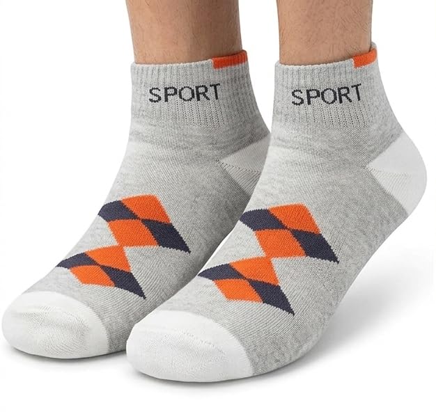 ankle Length Socks for men | Ultra Soft made of cotton | Sports Socks for Boys | Breathable And Stretchable Socks for Boys & Men | Sneaker Shoes Socks, Light Grey (Pair of 3)-image-21