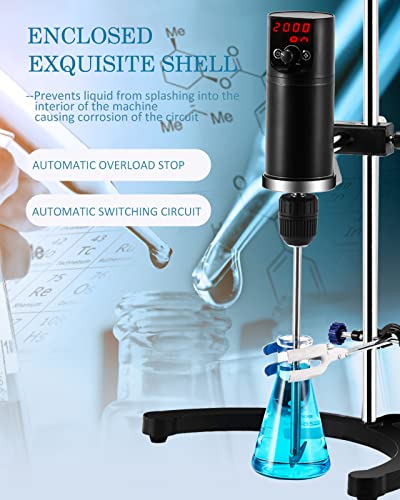 Crispaire FBA-SMJ-16 Electric Overhead Stirrer Max.40L Lcd Digital Lab Mixer 10000Mpa.S Time And Speed Adjustable Stirring Rod Included 100-2000Rpm 120W thumb #5