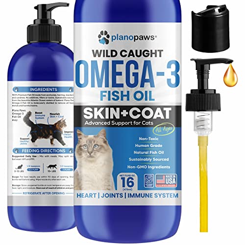 Omega 3 Fish Oil for Cats - Better Than Salmon Oil for Cats - Kitten + Cat Vitamins and Supplements - Cat Health…