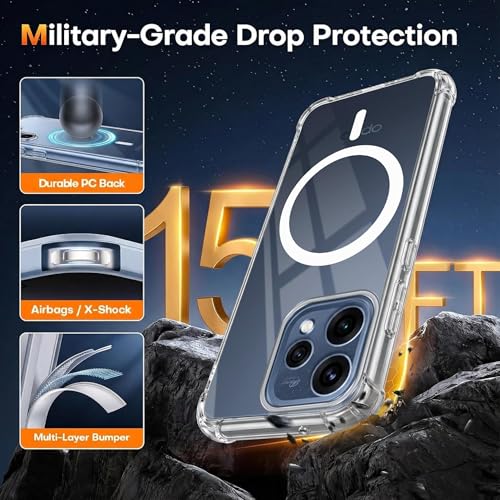 Image of Jkobi Shockproof Crystal-Clear Back Cover for Oppo Reno15 5G | Oppo Reno 15 5G (Magsafe Wireless Support | Drop & Camera Protection | Hard Polycarbonate)