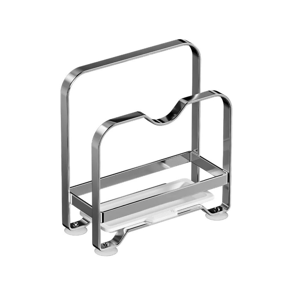 JIUJU Vertical Cutting Board Holder Rustproof Anti-slip Pot Lid Storage Rack(Grey 1 Layer)