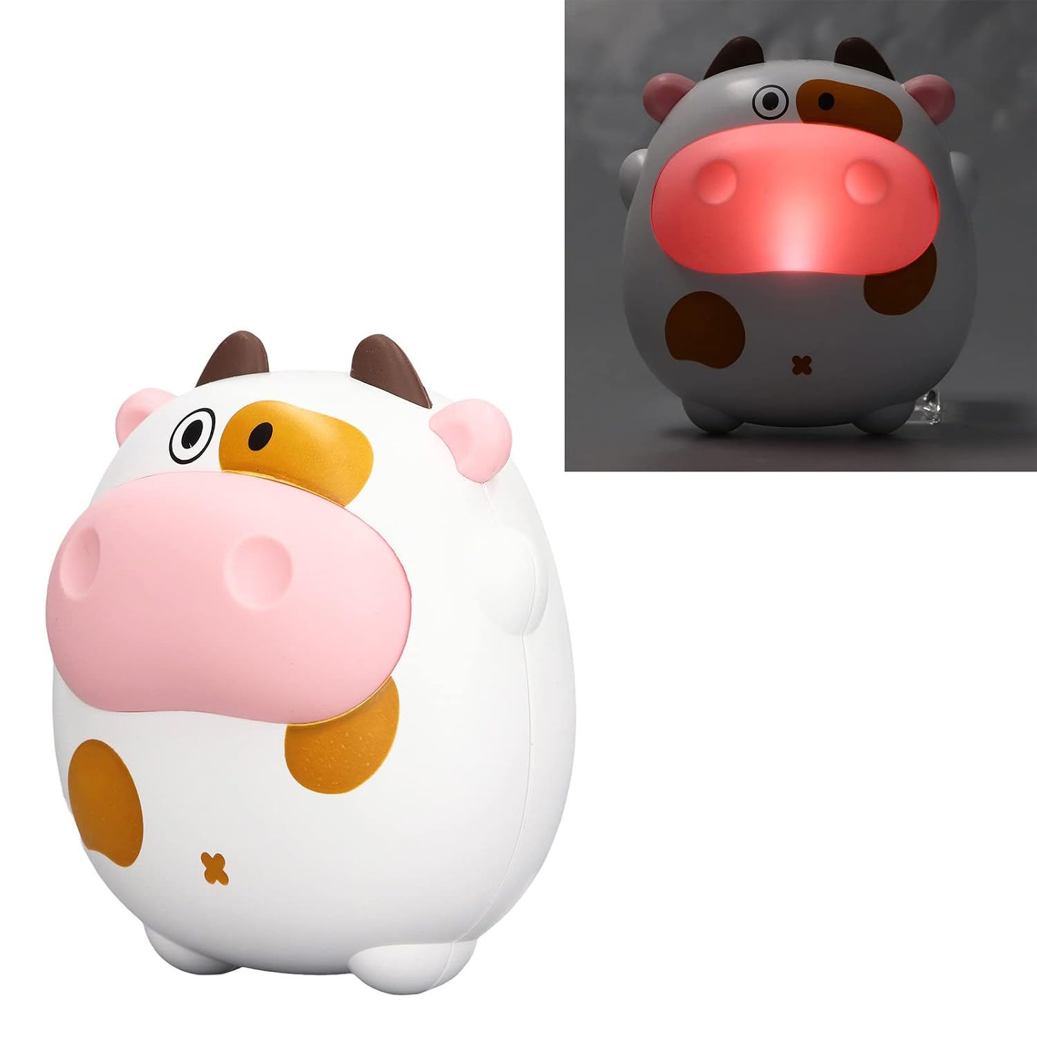 Electric Mini 2 Levels USB Rechargeable Fast Heating Cartoon Cow Night Light Heater (White)