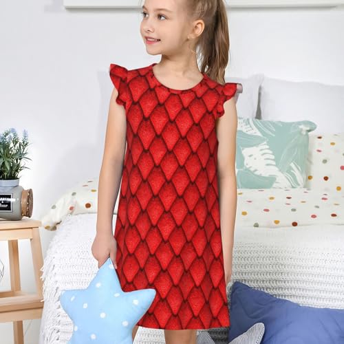Augenstern Flutter Sleeve Nightgown Pajama Gown 3d Dragon Scale Easy Pull-On Sleepwear Nightdress4