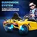 Aosom Lamborghini Aventador Licensed Kids Ride on Car with Scissor Doors, Easy Transport, 12V Electric Car for Kids with Remote Control, Suspension System, Horn, Music, Lights, Yellow