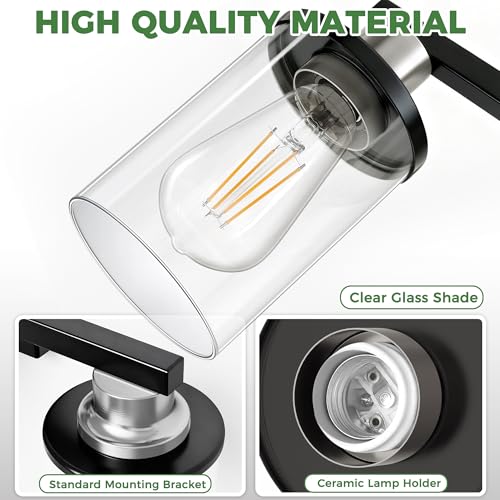 Image of DORESshop 17 Inch 3-Light Black Nickel Bathroom Vanity Light