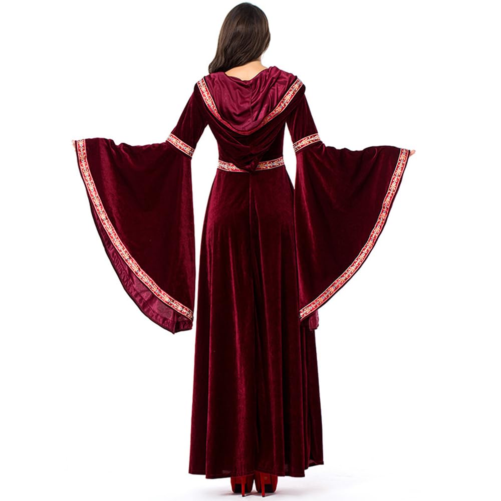 Feynman Costume médiéval pour Enfant Fille - Costume de la Renaissance médiévale - Palais Noble - Robe de Princesse d'halloween - Reine Victorienne - Bordeaux