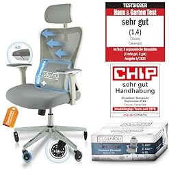 CLOUVOU CleverSeat Bürostuhl Ergonomisch [TESTSIEGER] Schreibtischstuhl 100% individuell einstellbar | Büro Stuhl & Gaming Stuhl | Computerstuhl Home Office Chair Ergonomic | Drehstuhl 150 kg