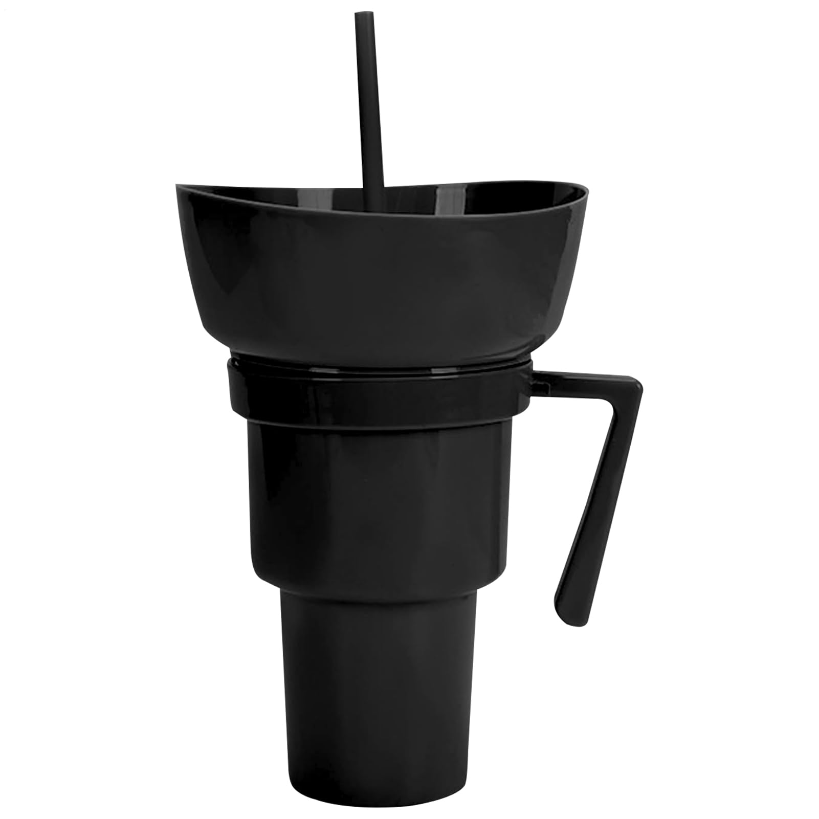 Snack and Drink Cup - Reusable Food Bowl Drink Cup Combo | Leakproof Food Holder Drinking Container for Chips Candy Fruit Dessert Popcorn Juice Milk Tea Party Outdoor