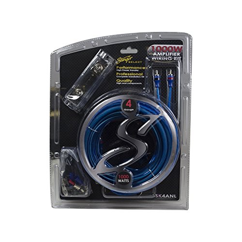 Stinger Ssk4Anl 4Ga 1000W Complete Wiring Kit, Blue, 10.25"" X 7"" X 4""" & Scosche Loc2Sl Line Output Converter Adjustable Amplifier Add On Module For Car Stereo #TOP3