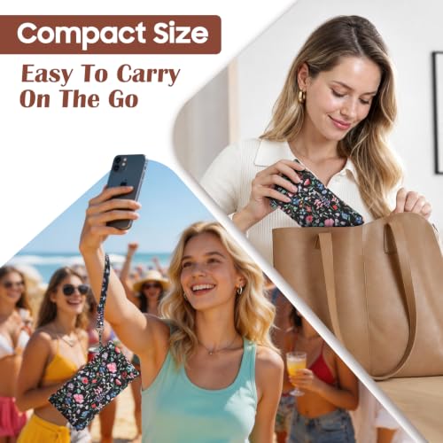 Image of FINTIE Double Eyeglasses Case with Carrying Strap, Portable Squeeze Top Microfiber Soft Glasses Case Sunglass Pouch
