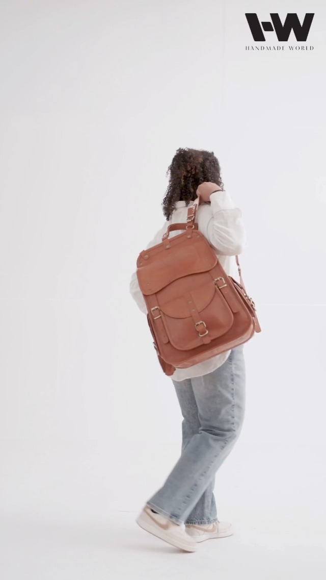 Amazon.com: Handmade World Full Grain Leather Backpack for  display picture 1