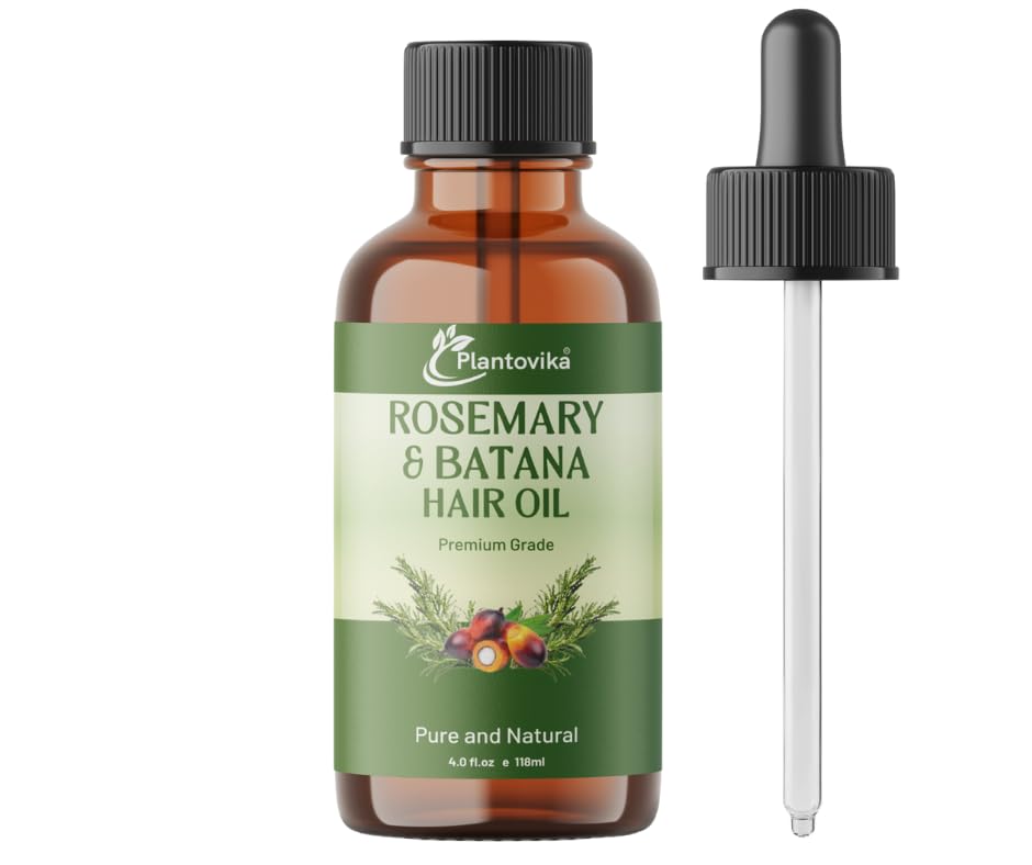 Rosemary & Batana Hair Growth Oil 4oz – Scalp & Hair Strengthening Treatment – Supports Growth, Reduces Thinning, Hydrates Dry Scalp, and Repairs Split Ends – Natural Nourishing Formula