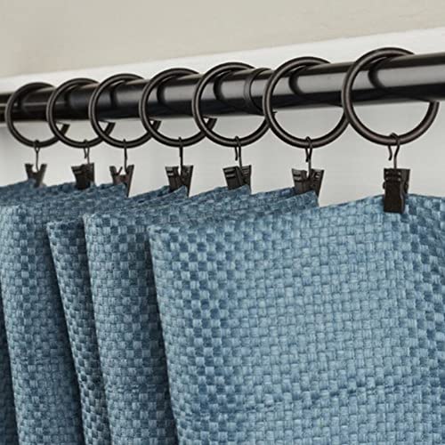 1.5 Inch Curtain Rings, 20 Pcs Black Curtain Hooks, Rustproof Metal Curtain Rings With Clips, Solid Curtain Clips With Rings, Decorative Vintage Curtain Hooks #TOP5