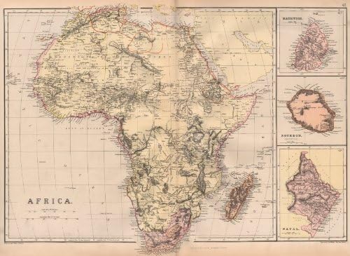 Early Colonial Africa At Start Of Scramble For Africa Colonisation 18 Old Antique Vintage Map Printed Maps Of Africa Amazon Co Uk Home Kitchen