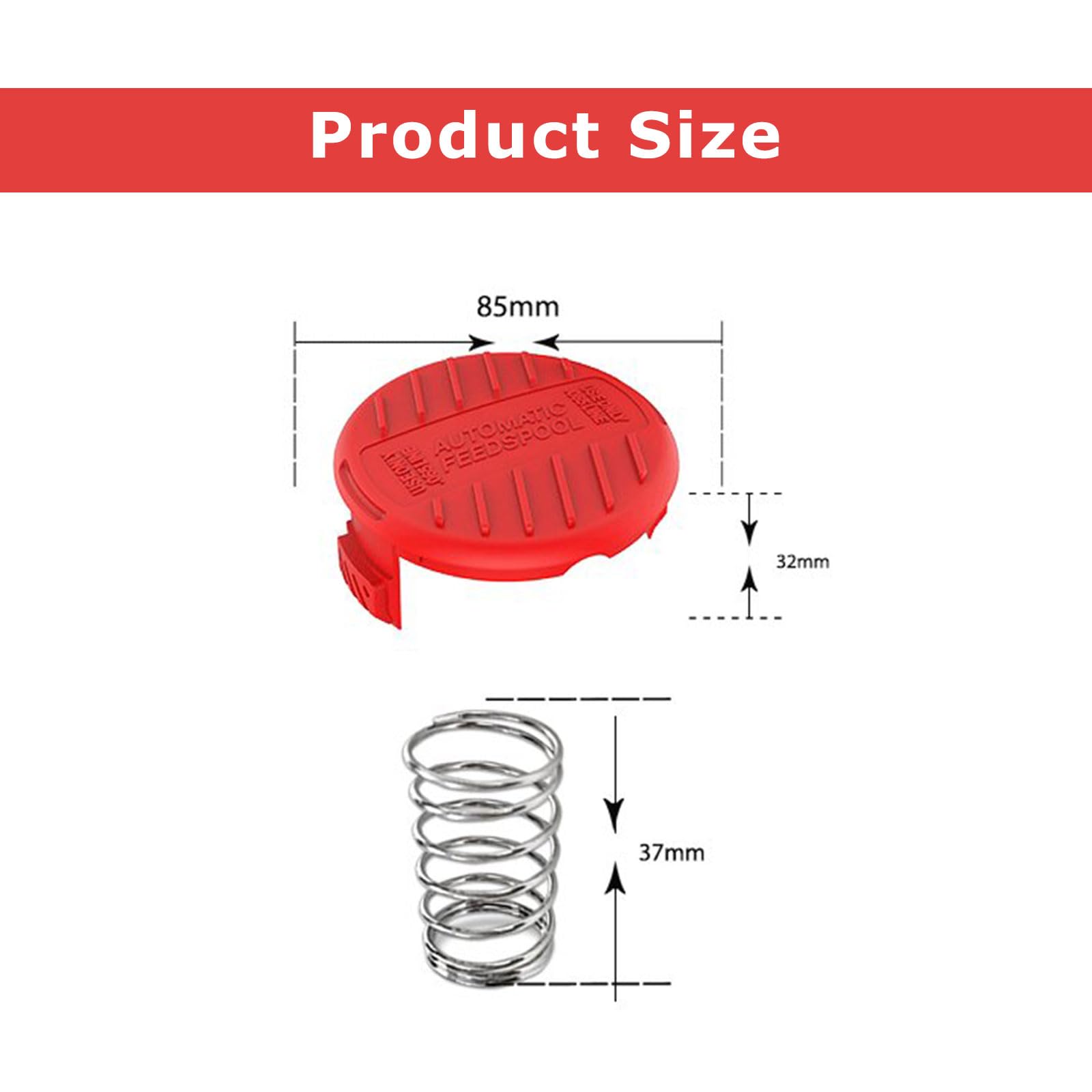 Cappucci Per Rocchetto Decespugliatore - 4 Pezzi Con Molle, Per Black-Decker, AFS, RC-100-P, In ABS - Foto 7