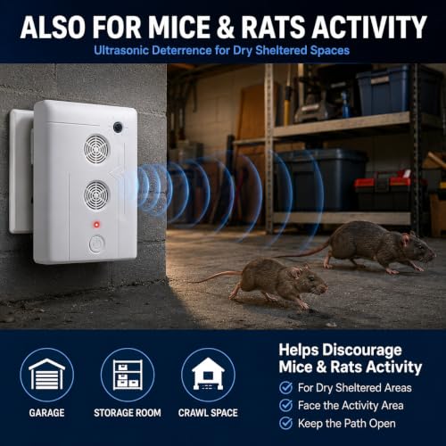 Image of Plug-in Bat Repellent for Attics, 10-70kHz Ultrasonic Rodent Deterrent