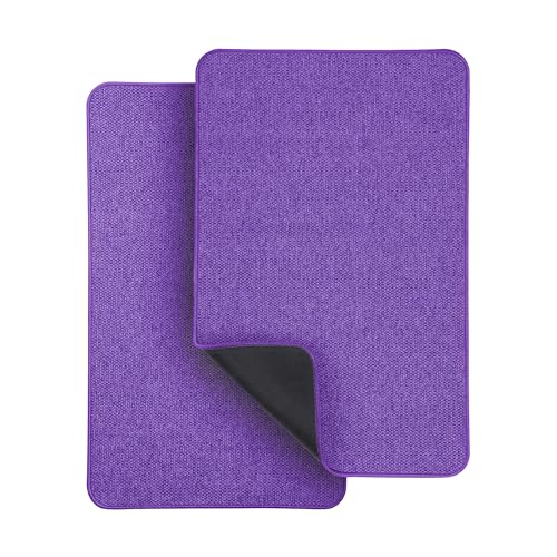 Bath Mat,Ultra Thin Bathroom Rugs,Rubber Bath Mats for Bathroom,No Slip Bath Rugs,Quick Dry,Machine Washable,Low Pile,Absorbent,Shower Outside,Sink,Home Decor Accessories.Purple,1'5"x2'3"(2 Pack)