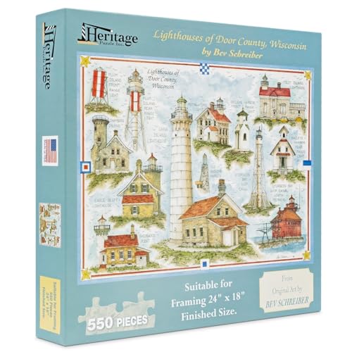 Heritage Puzzle Lighthouses of Door County, Wisconsin by BEV Schreiber