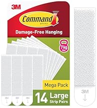 Command Picture Hanging Strips, Large, Value Pack - 14 Pairs (28 Strips) - For Pictures, Frames, Mirrors, Wall décor - Dama…