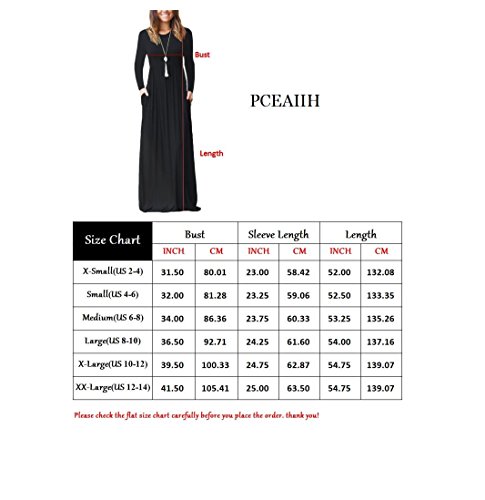 PCEAIIH Women's Swing Maxi Dresses Long Sleeve Long Casual Dresses Navy Blue X-Small